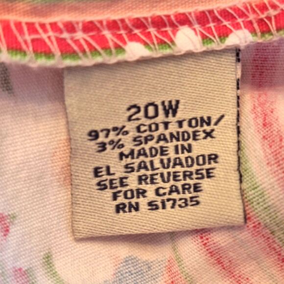 Duck Head Pink Striped Floral Daisy Stretch Skirt Women Size 20W Cotton Spandex - Picture 5 of 15